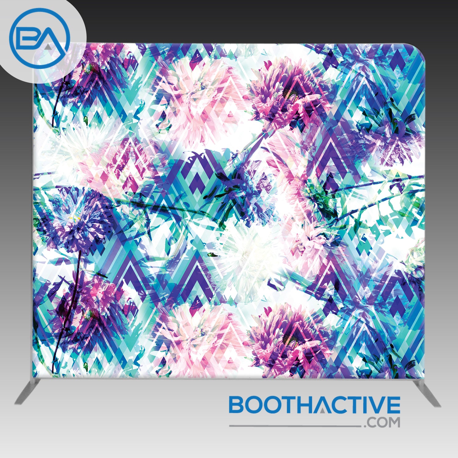 8' x 8' Backdrop - Geometric - Floral - BoothActive