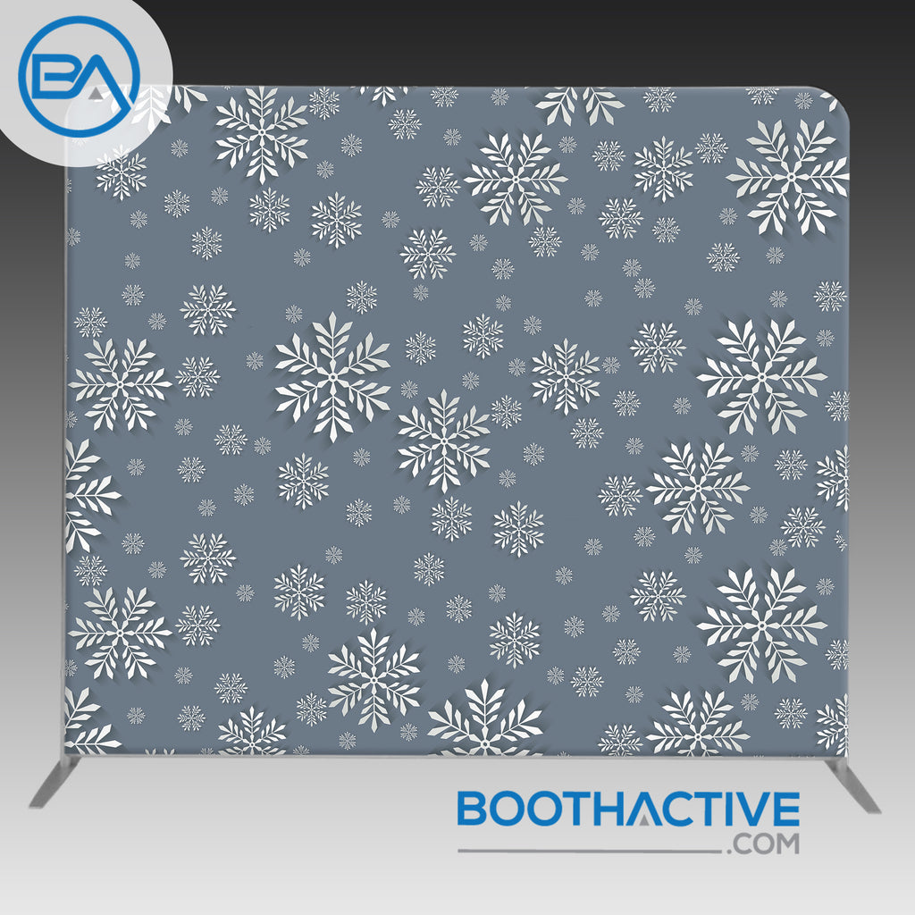 8' x 8' Backdrop - Holiday - 3D Snow - BoothActive