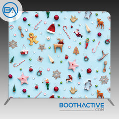 8' x 8' Backdrop - Holiday - Christmas Objects - BoothActive