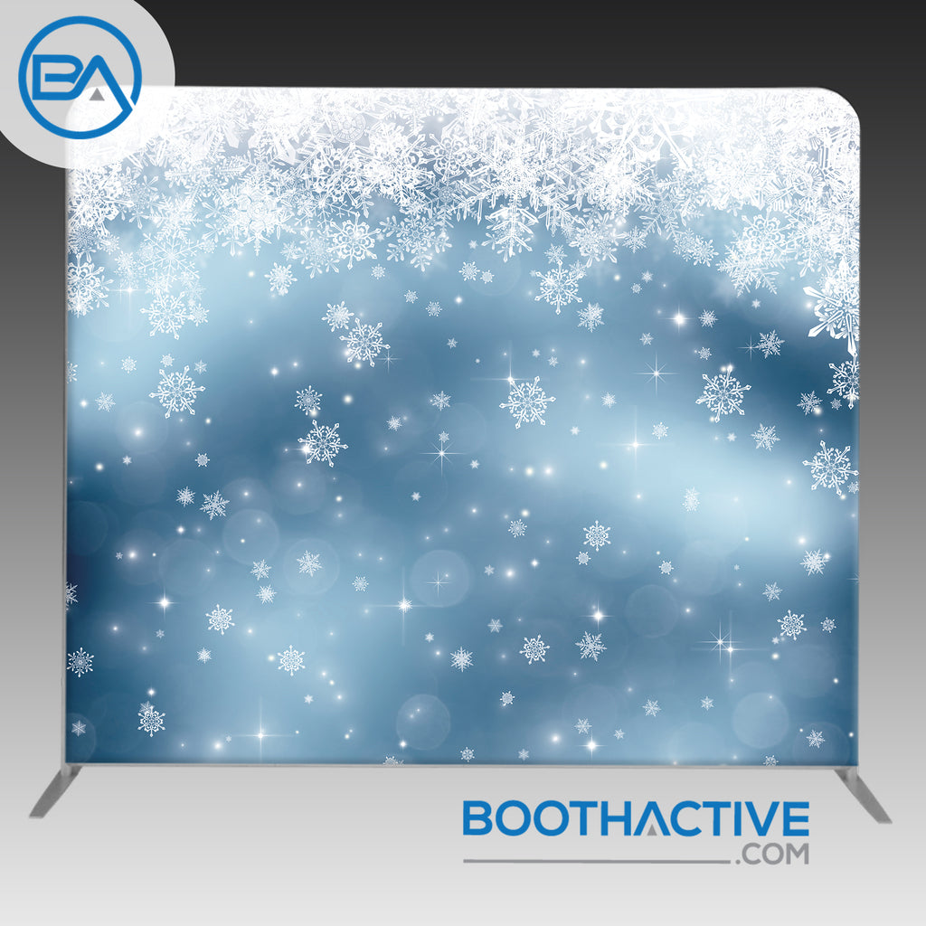 8' x 8' Backdrop - Holiday - Snow 2 - BoothActive