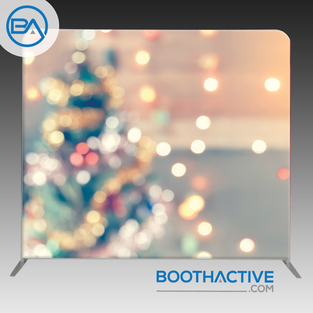 8' x 8' Backdrop - Holiday - Christmas Tree Bokeh - BoothActive