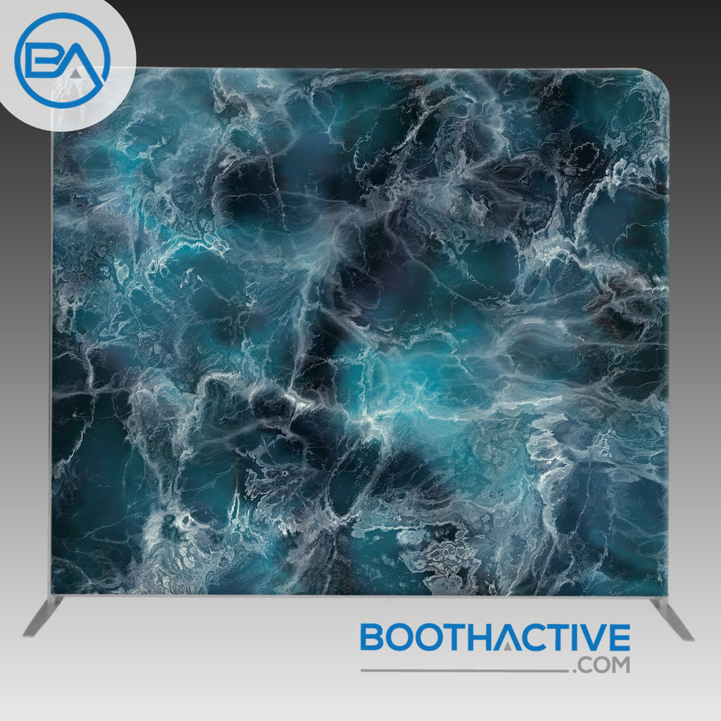 8' x 8' Backdrop - Marble - Blue - BoothActive