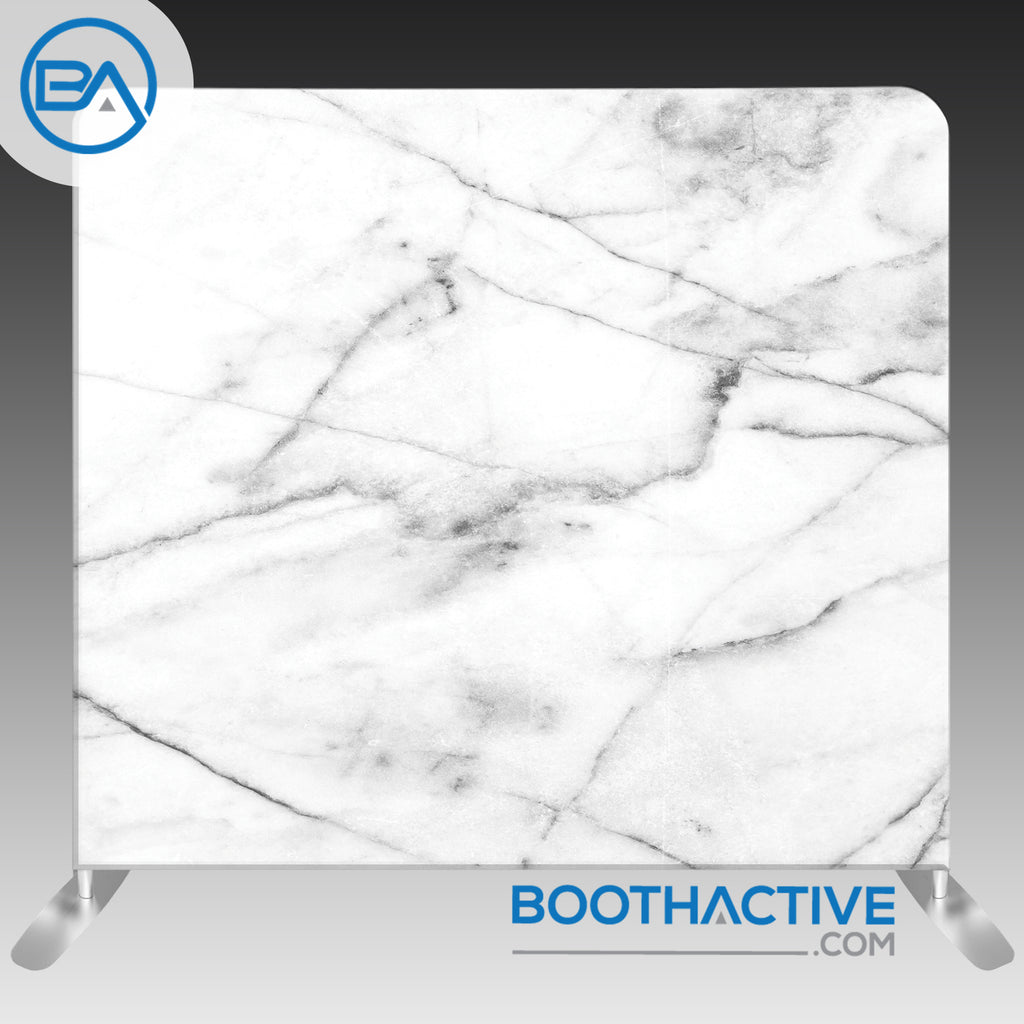 8' x 8' Backdrop - Marble - White - BoothActive