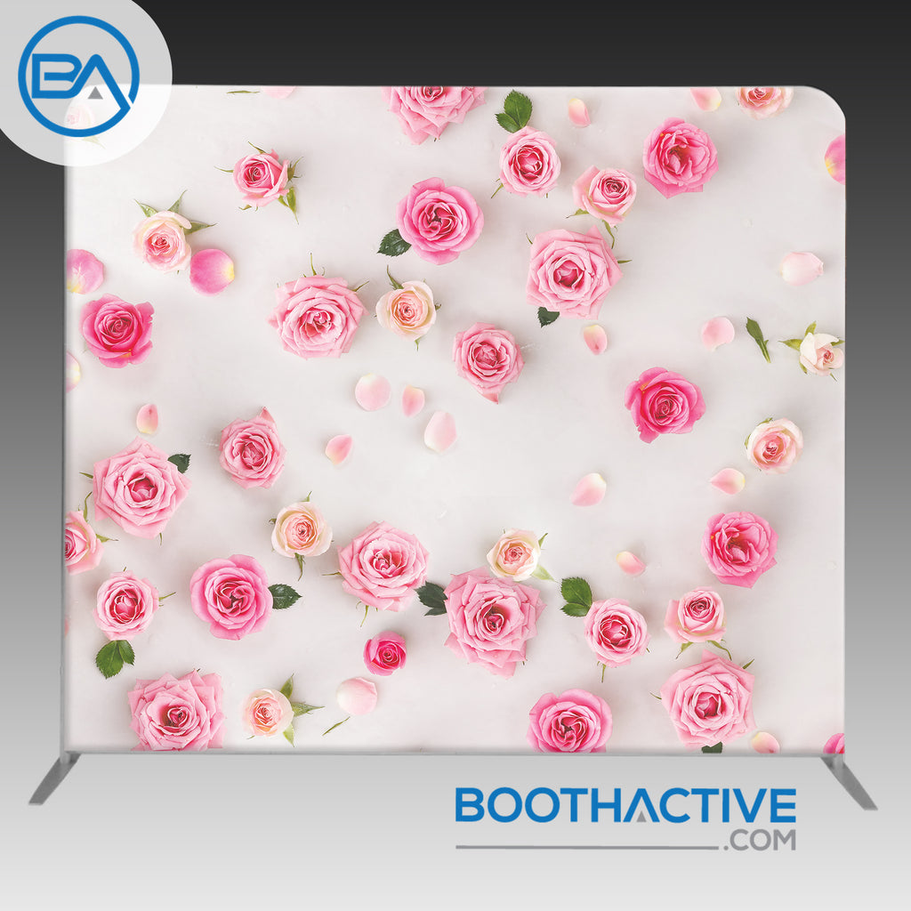 8' x 8' Backdrop - Flowers - Pink Roses