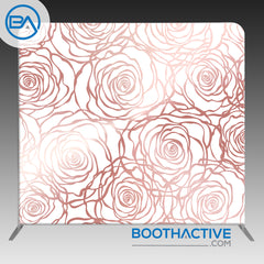 8' x 8' Backdrop - Flowers - Rose Gold - BoothActive