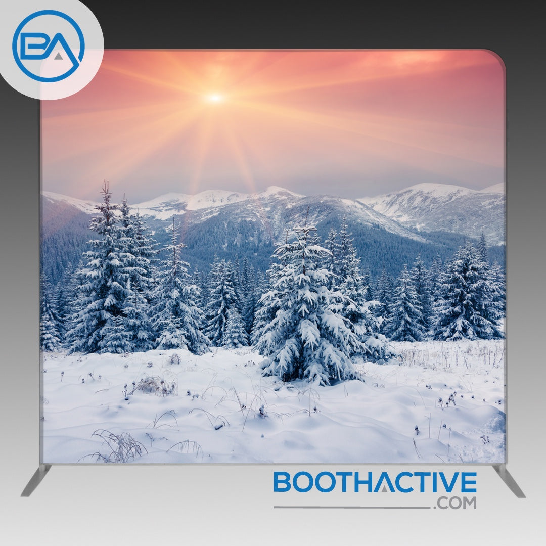 8' x 8' Backdrop - Holiday - Winter Sunset - BoothActive