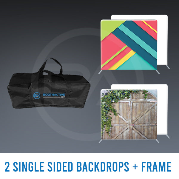 2x SINGLE SIDED Backdrop + Frame BUNDLE - 8' x 8'